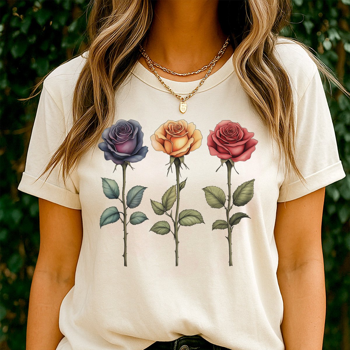 T-shirt feminina ALIZI Rock'n Roses - estampa vibrante